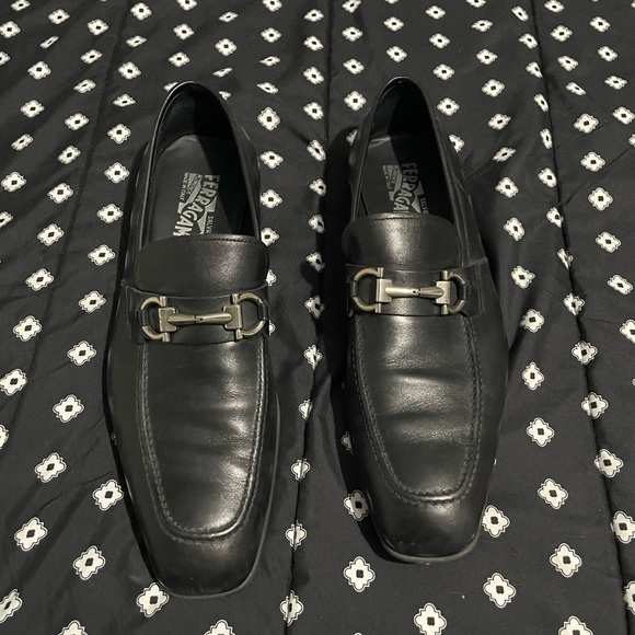 Mens Salvatore Ferragamo Black Leather Dress Shoes 10.5 main image 6
